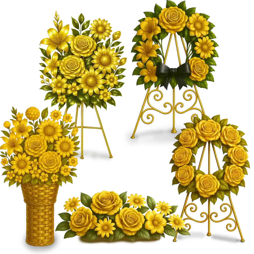 Large standing flower arrangement with premium roses and lilies